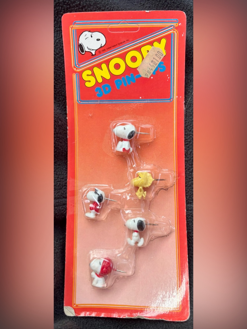 Vintage Snoopy 3D Pin-Ups Set NIB